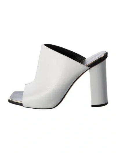 Pre-owned Celine Leather Slides In White