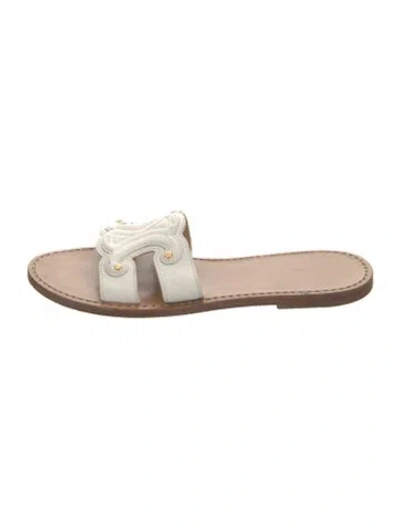 Pre-owned Celine Leather Slides In White