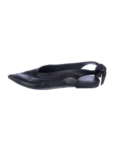 Pre-owned Celine Leather Slingback Flats In Blue