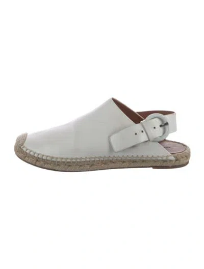 Pre-owned Celine Leather Slingback Flats In White