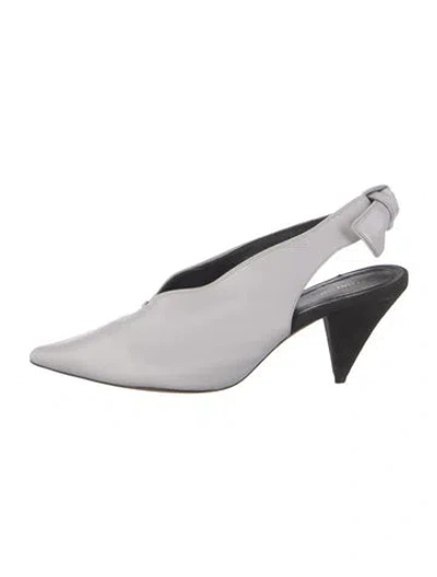 Pre-owned Celine Leather Slingback Pumps In Gray