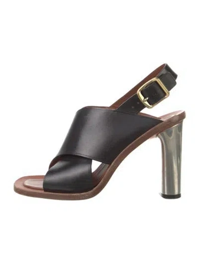 Pre-owned Celine Leather Slingback Pumps In Multi