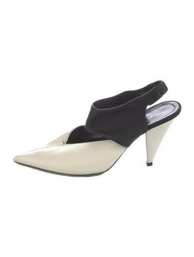 Pre-owned Celine Leather Slingback Pumps In Neutrals