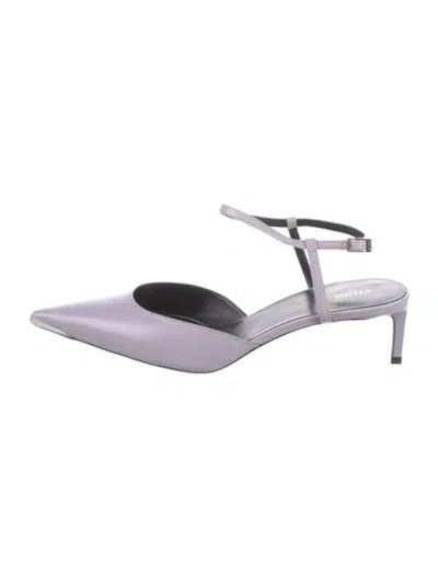 Pre-owned Celine Leather Slingback Pumps In Purple