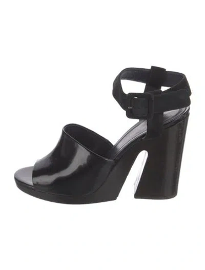 Pre-owned Celine Leather Slingback Sandals In Blue