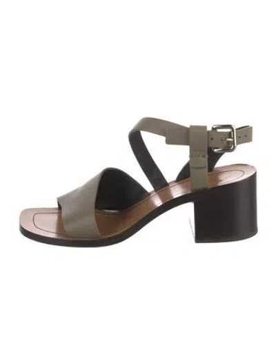 Pre-owned Celine Leather Slingback Sandals In Neutral