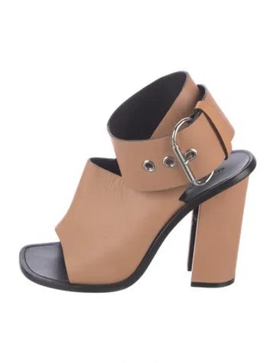 Pre-owned Celine Leather Slingback Sandals In Neutral