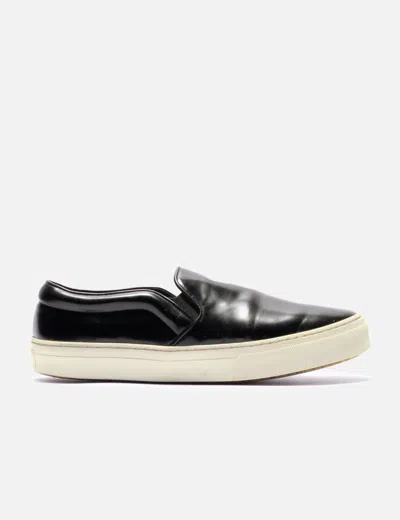 Celine Leather Slip-on Sneakers In Black