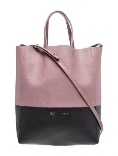 Pre-owned Celine Leather Small Vertical Cabas Small In Black