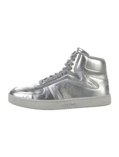 Pre-owned Celine Leather Sneakers In Silver
