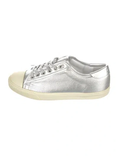 Pre-owned Celine Leather Sneakers In Silver