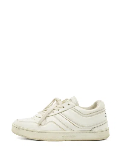 Pre-owned Celine Leather Sneakers In White