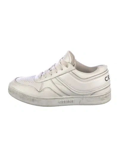 Pre-owned Celine Leather Sneakers In White