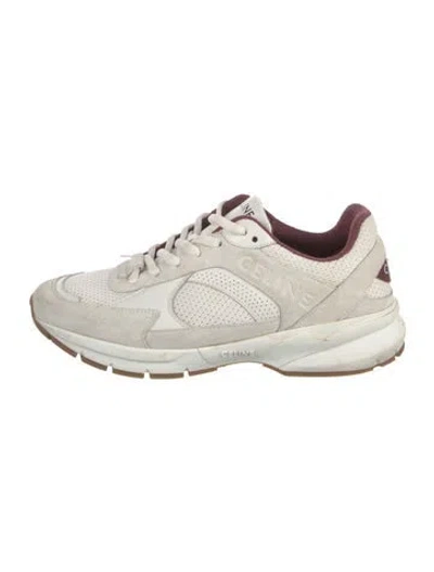 Pre-owned Celine Leather Sneakers In White