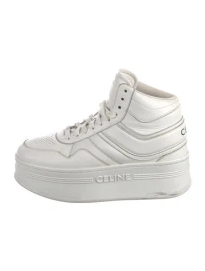 Pre-owned Celine Leather Sneakers In White