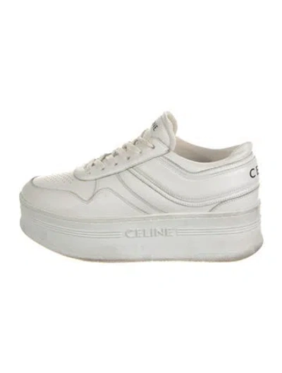 Pre-owned Celine Leather Sneakers In White