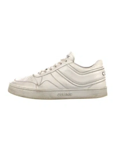 Pre-owned Celine Leather Sneakers In White