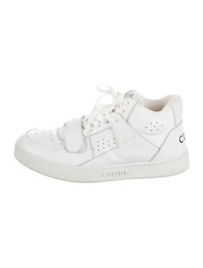 Pre-owned Celine Leather Sneakers In White