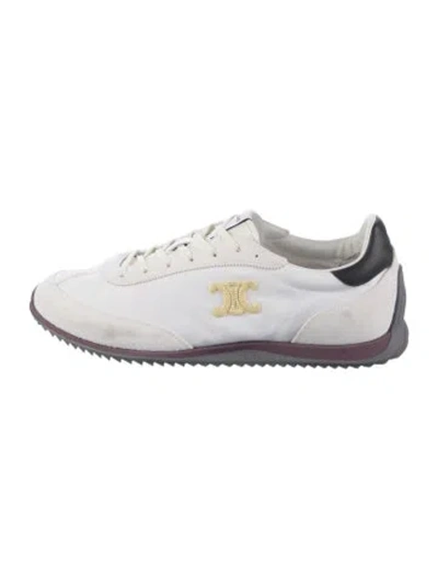 Pre-owned Celine Leather Sneakers In White