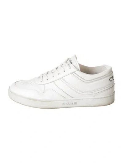 Pre-owned Celine Leather Sneakers In White