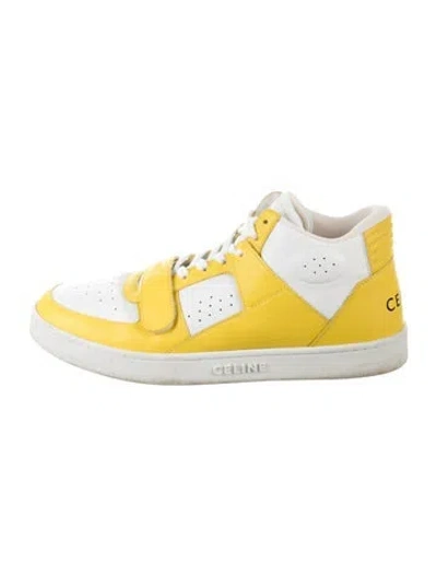 Pre-owned Celine Leather Sneakers In Yellow