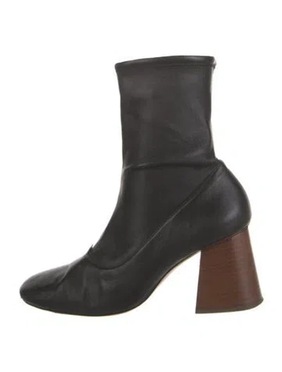 Pre-owned Celine Leather Sock Boots In Black