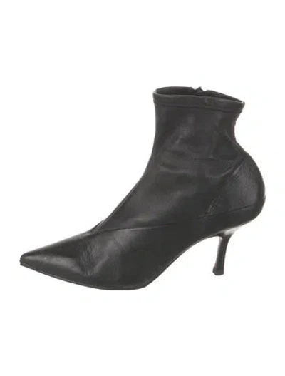 Pre-owned Celine Leather Sock Boots In Black