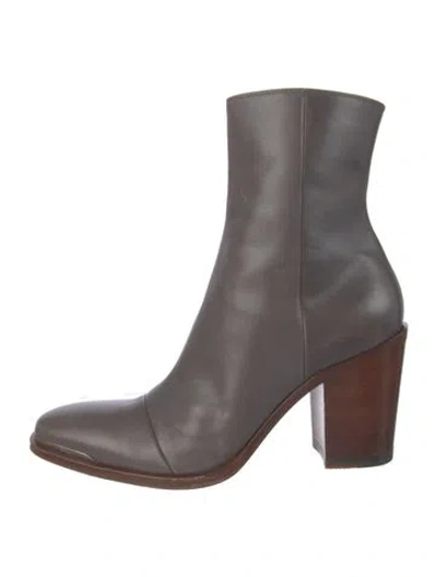 Pre-owned Celine Leather Sock Boots In Gray