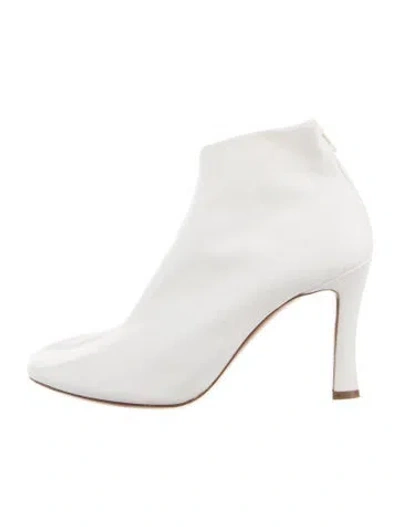 Pre-owned Celine Leather Sock Boots In White