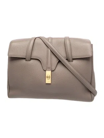 Pre-owned Celine Leather Soft 16 Medium In Gray