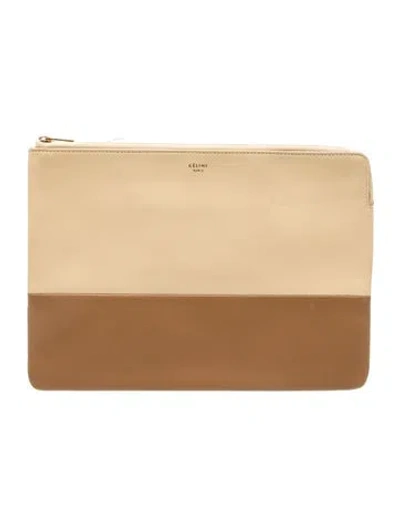 Pre-owned Celine Leather Solo In Brown