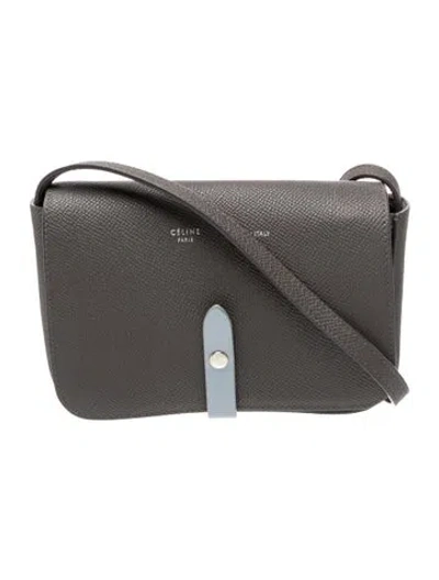 Pre-owned Celine Leather Strap Clutch On Strap Bag In Gray