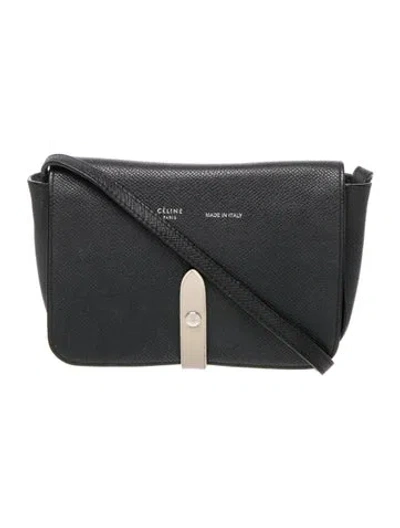 Pre-owned Celine Leather Strap Crossbody Bag In Black