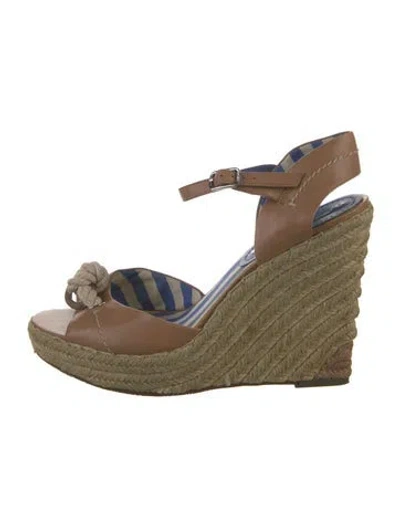 Pre-owned Celine Leather Striped Espadrilles In Green