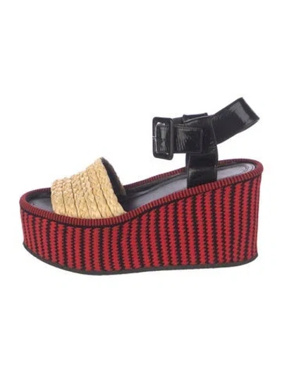 Pre-owned Celine Leather Striped Sandals In Multi
