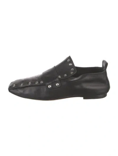 Pre-owned Celine Leather Studded Accents Loafers In Black