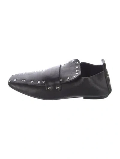 Pre-owned Celine Leather Studded Accents Loafers In Black