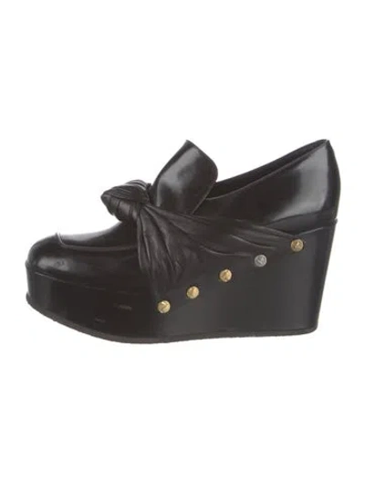 Pre-owned Celine Leather Studded Accents Oxfords In Black
