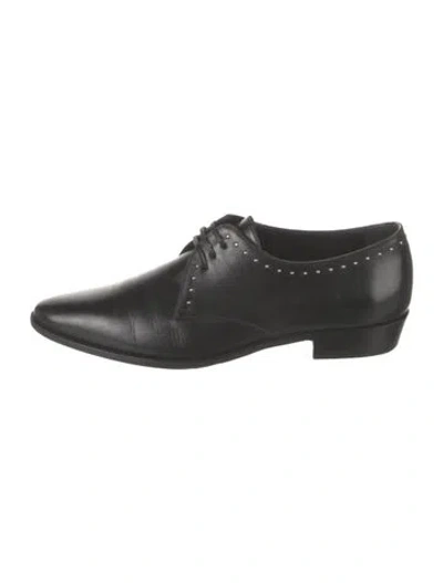 Pre-owned Celine Leather Studded Accents Oxfords In Black
