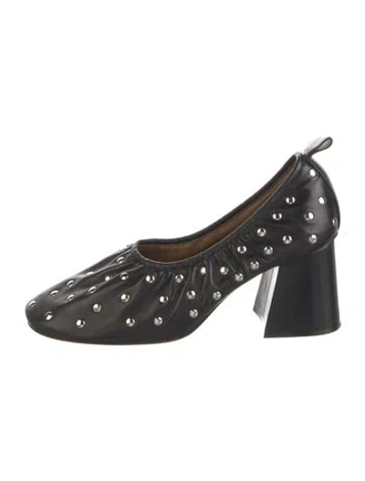 Pre-owned Celine Leather Studded Accents Pumps In Black