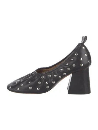 Pre-owned Celine Leather Studded Accents Pumps In Black