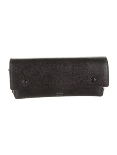 Pre-owned Celine Leather Sunglasses Case In Black
