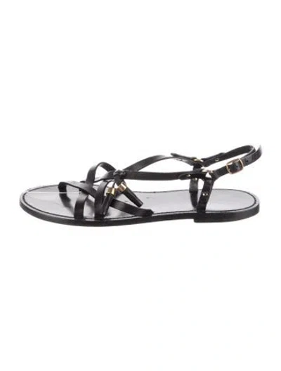 Pre-owned Celine Leather Tassel Accents Gladiator Sandals In Black