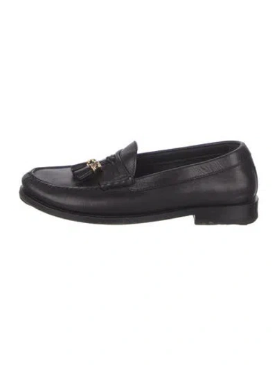 Pre-owned Celine Leather Tassel Accents Loafers In Black