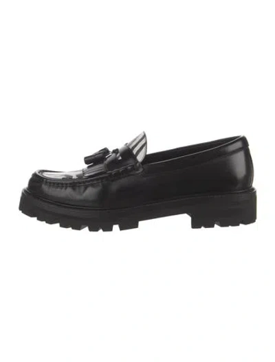 Pre-owned Celine Leather Tassel Accents Loafers In Black