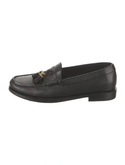 Pre-owned Celine Leather Tassel Accents Loafers In Black