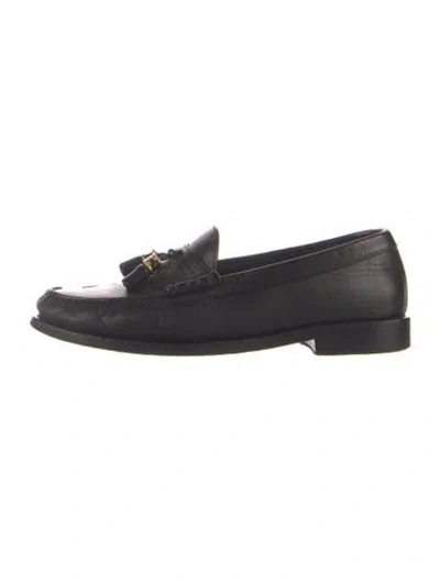 Pre-owned Celine Leather Tassel Accents Loafers In Black