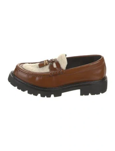 Pre-owned Celine Leather Tassel Accents Loafers In Brown