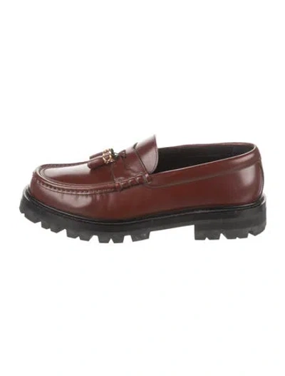 Pre-owned Celine Leather Tassel Accents Loafers In Brown