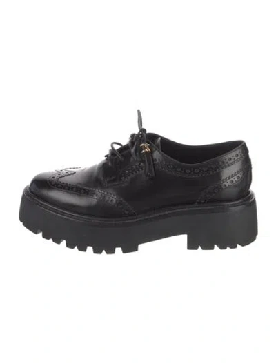 Pre-owned Celine Leather Tassel Accents Oxfords In Black